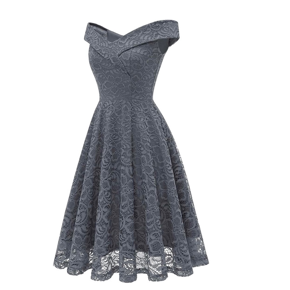 Off the shoulder Gray Dress